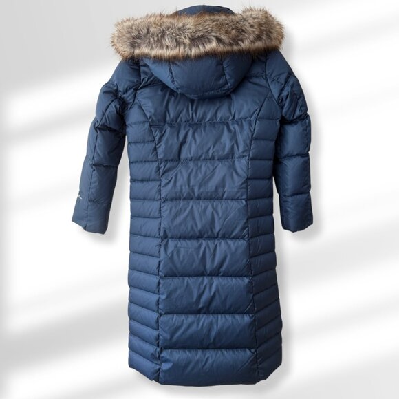 💙 Eddie Bauer Down Parka Women’s PXS Petite | Navy Blue Long Puffer - Picture 4 of 6
